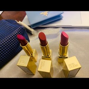Estée Lauder 3 full size Lipstick +free makeup bag